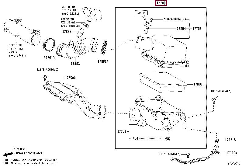 1770036400 Toyota Корпус повітряного фільтру