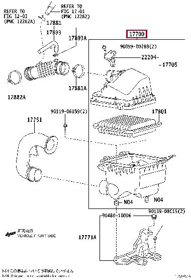 1770037201 Toyota Корпус повітряного фільтру