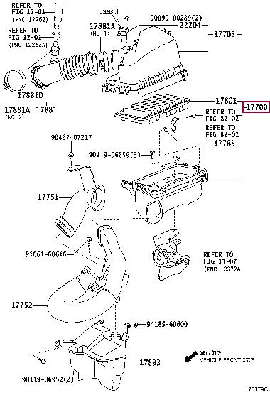 1770037211 Toyota Корпус воздушного фильтра