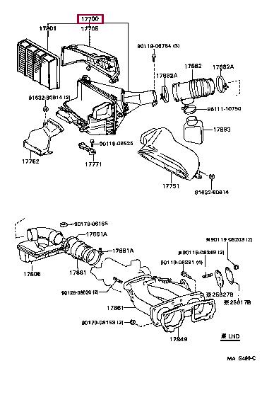 1770046180 Toyota Корпус воздушного фильтра