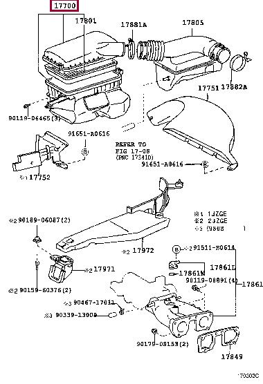 1770046300 Toyota Корпус воздушного фильтра