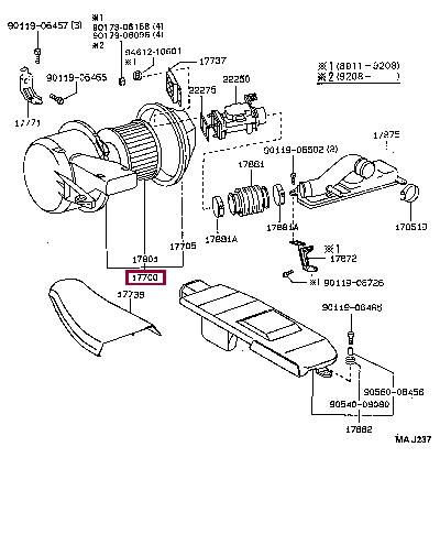 1770050020 Toyota Корпус повітряного фільтру
