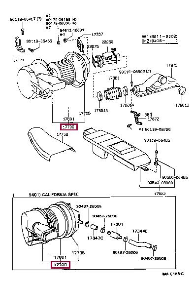 1770050060 Toyota Корпус воздушного фильтра