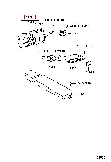 1770050100 Toyota Корпус повітряного фільтру