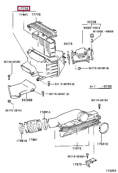 1770050110 Toyota Корпус воздушного фильтра