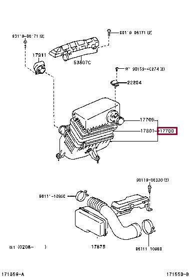 1770050182 Toyota Корпус повітряного фільтру