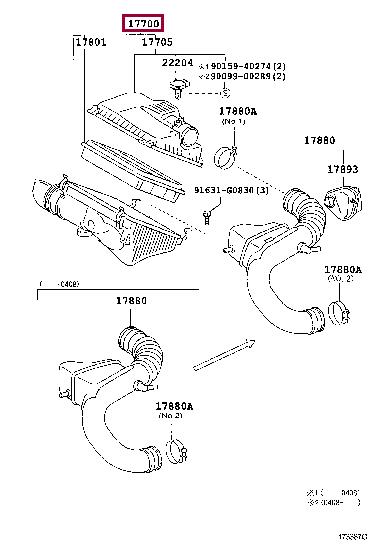 1770050250 Toyota Корпус повітряного фільтру