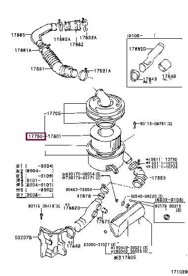 1770054620 Toyota Корпус воздушного фильтра