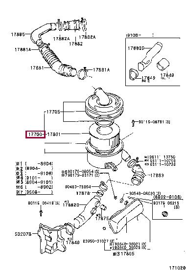 1770054621 Toyota Корпус воздушного фильтра
