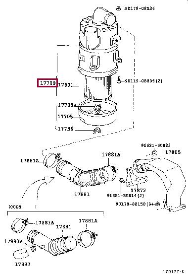 1770054710 Toyota Корпус повітряного фільтру