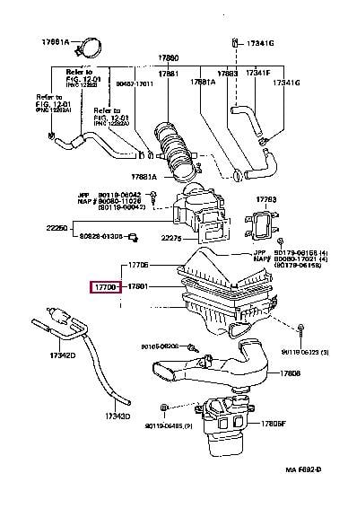 1770062040 Toyota Корпус воздушного фильтра