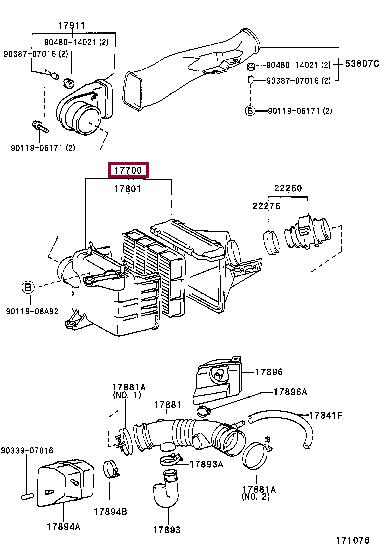 1770062100 Toyota Корпус повітряного фільтру