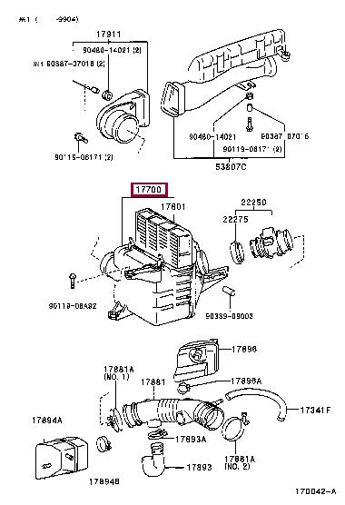 1770062110 Toyota Корпус воздушного фильтра