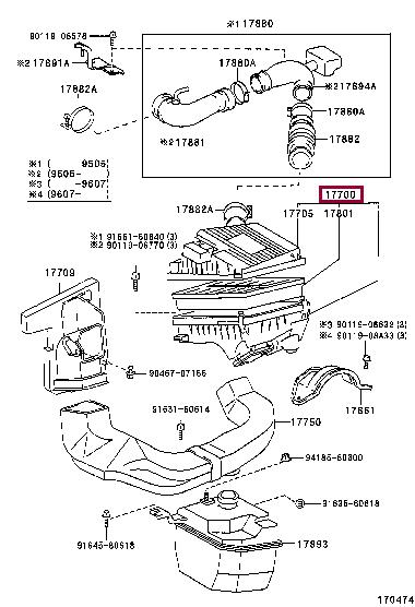 1770064270 Toyota Корпус воздушного фильтра