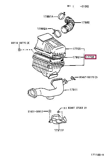 1770064421 Toyota Корпус воздушного фильтра