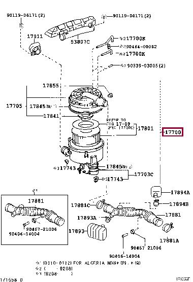 1770066182 Toyota Корпус воздушного фильтра
