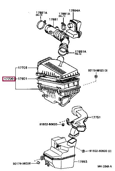 1770074480 Toyota Корпус воздушного фильтра