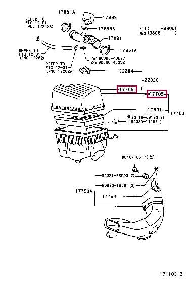 177050A130 Toyota Корпус воздушного фильтра