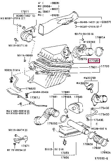 177050C010 Toyota Корпус воздушного фильтра