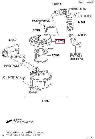 177050L230 Toyota Корпус воздушного фильтра