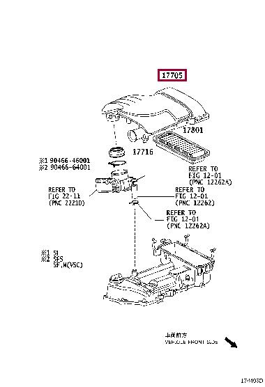 177050Q010 Toyota Корпус воздушного фильтра