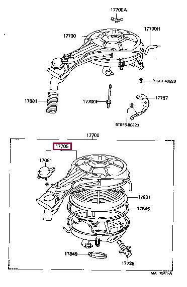 1770510060 Toyota Корпус воздушного фильтра