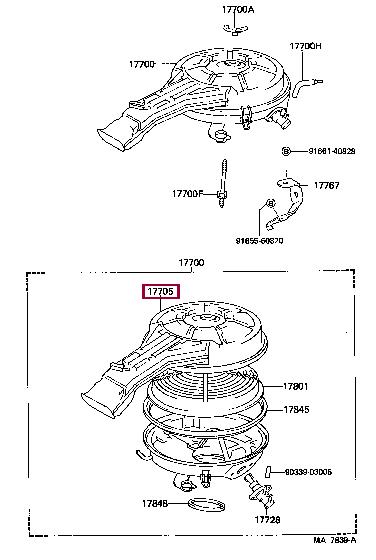1770510080 Toyota Корпус воздушного фильтра