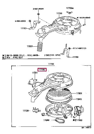 1770511260 Toyota Корпус воздушного фильтра