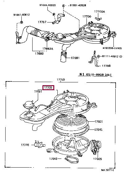 1770511270 Toyota Корпус воздушного фильтра