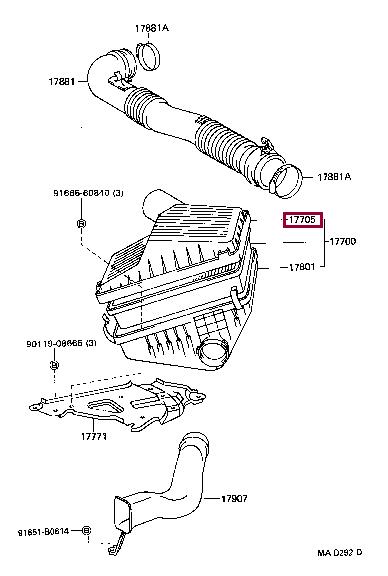 1770511420 Toyota Корпус воздушного фильтра