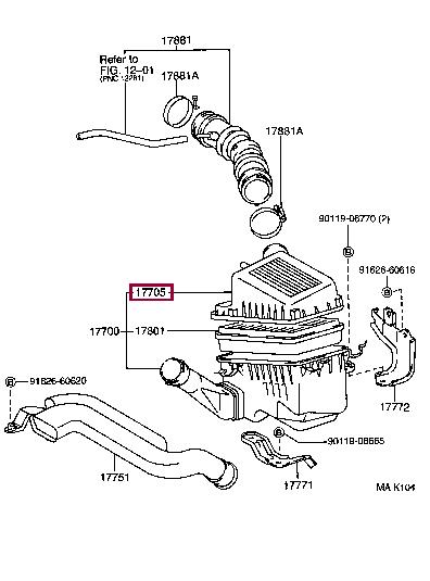 1770511580 Toyota Корпус воздушного фильтра