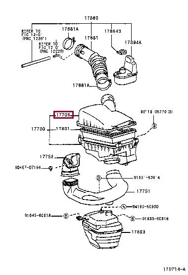 1770511600 Toyota Корпус воздушного фильтра