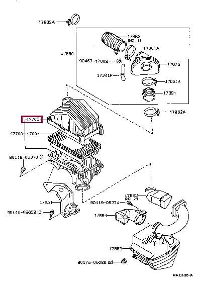 1770516370 Toyota Корпус воздушного фильтра