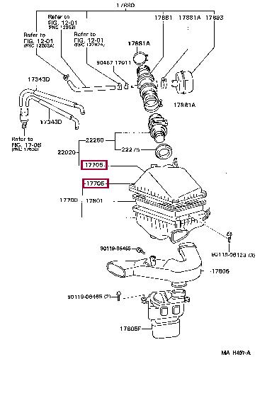 1770520030 Toyota Корпус повітряного фільтру
