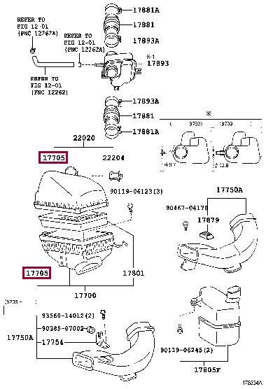 1770520090 Toyota Корпус повітряного фільтру