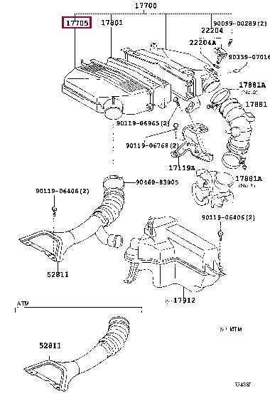1770528050 Toyota Корпус воздушного фильтра