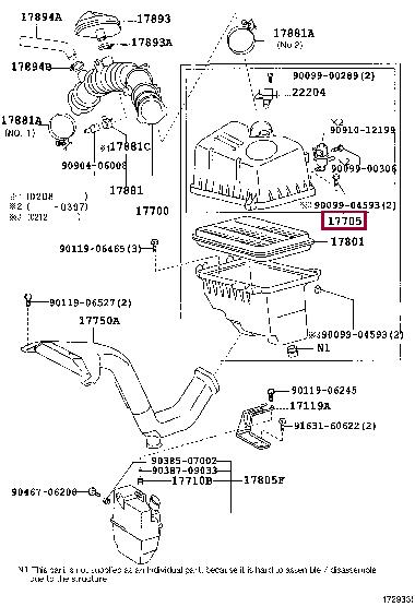 1770528110 Toyota Корпус воздушного фильтра