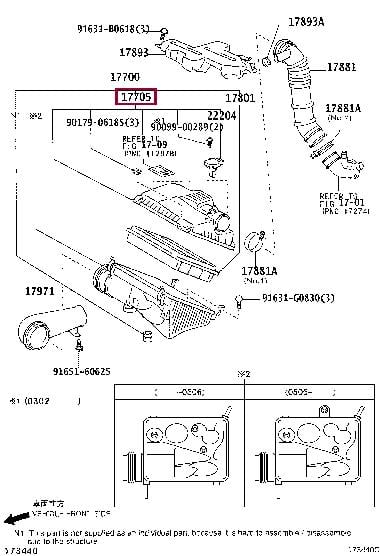 1770530090 Toyota Корпус воздушного фильтра