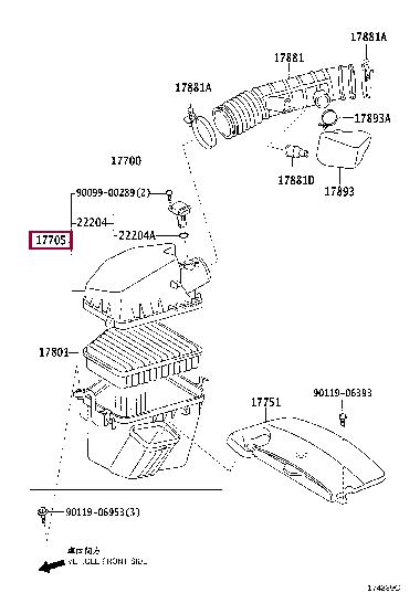 1770531100 Toyota Корпус повітряного фільтру