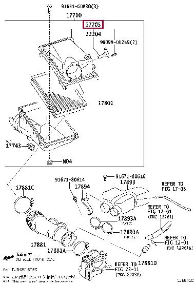 1770531371 Toyota Корпус воздушного фильтра