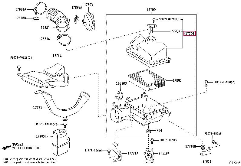 1770531400 Toyota Корпус воздушного фильтра