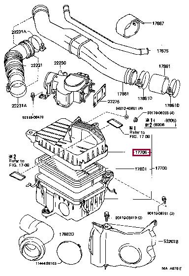 1770535170 Toyota Корпус воздушного фильтра