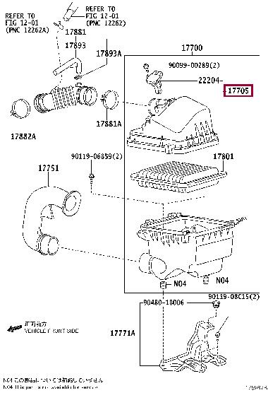 1770537071 Toyota Корпус воздушного фильтра