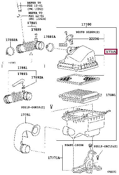 1770537190 Toyota Корпус воздушного фильтра