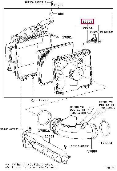 1770538110 Toyota Корпус воздушного фильтра