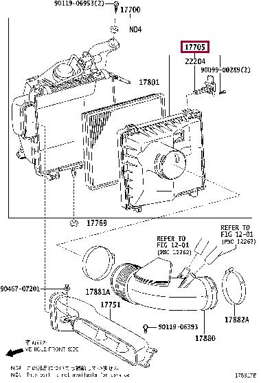 1770538120 Toyota Корпус воздушного фильтра