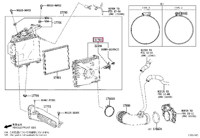 1770538170 Toyota Корпус воздушного фильтра