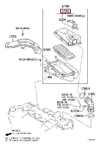 1770547100 Toyota Корпус воздушного фильтра
