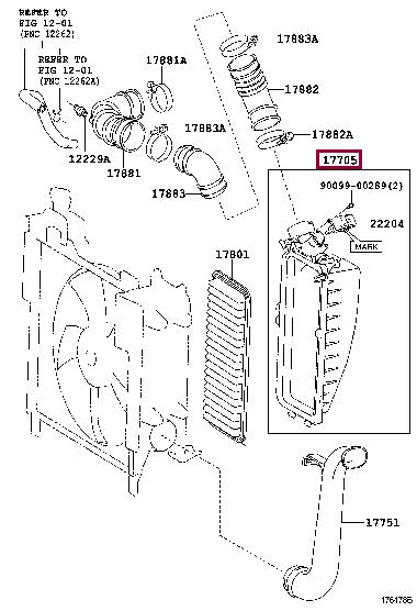 1770547121 Toyota Корпус повітряного фільтру