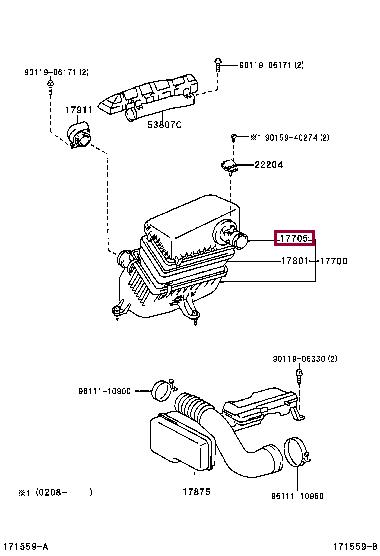 1770550080 Toyota Корпус воздушного фильтра